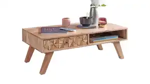 Couchtisch mit Schublade Akazie massiv lackiert