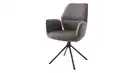 Bild 1 von Armlehnstuhl anthrazit Drehstuhl Stoffbezug Chenille Optik - GREYTON