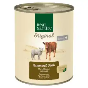 REAL NATURE Original Nassfutter für Hunde Senior Lamm und Kalb 6x800 g