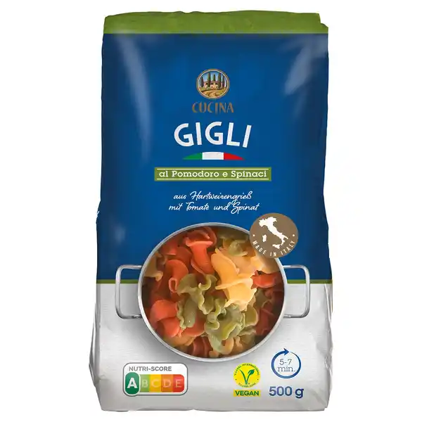 Bild 1 von CUCINA Italienische Pastaspezialitäten 500 g, Gigli 3-colori