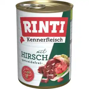 RINTI Kennerfleisch Nassfutter Hund, Adult, Dose, Hirsch 12x400 g