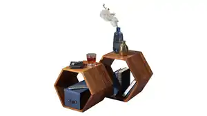 Beistelltisch 2er-Set Sheesham massiv gebeizt - 46 x 30 cm - TAMO