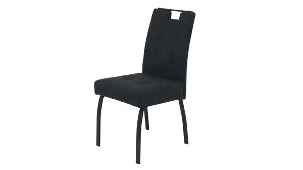 Bild 1 von Polsterstuhl anthrazit Metallgestell Microfaser Webstoff - LAILA