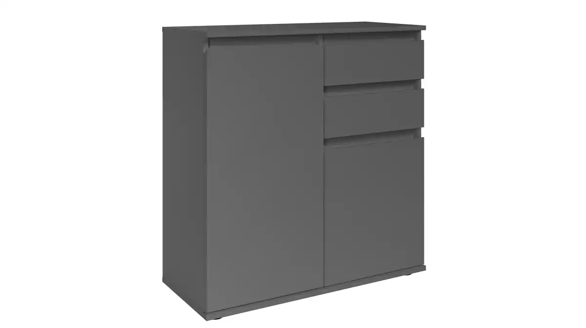 Bild 1 von Kommode mit 2 Schubladen anthrazit 80 x 35 cm - 2-türig - BRESTA