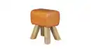 Bild 1 von Sitz- & Fußhocker Echtleder Mango massiv lackiert - SORNAS