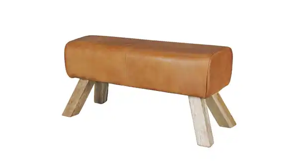 Bild 1 von Sitzbank 90 cm echtes Leder Mango massiv lackiert - SORNAS