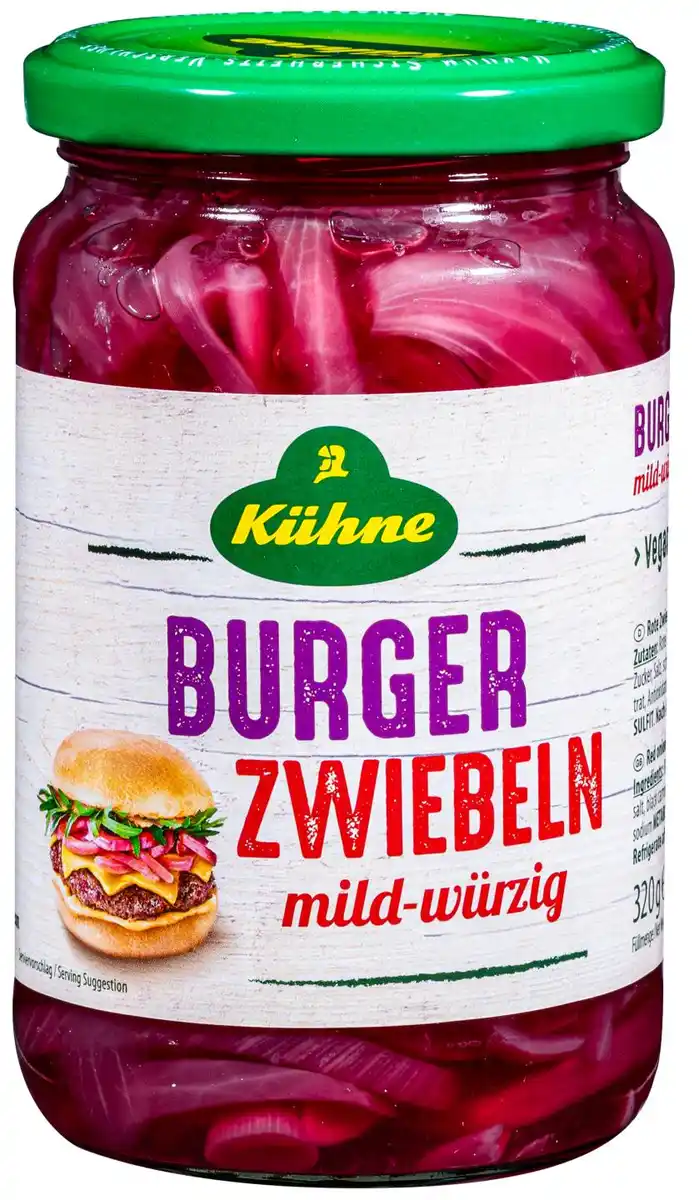 Bild 1 von KÜHNE Burger-Zwiebeln, 320-g-Glas