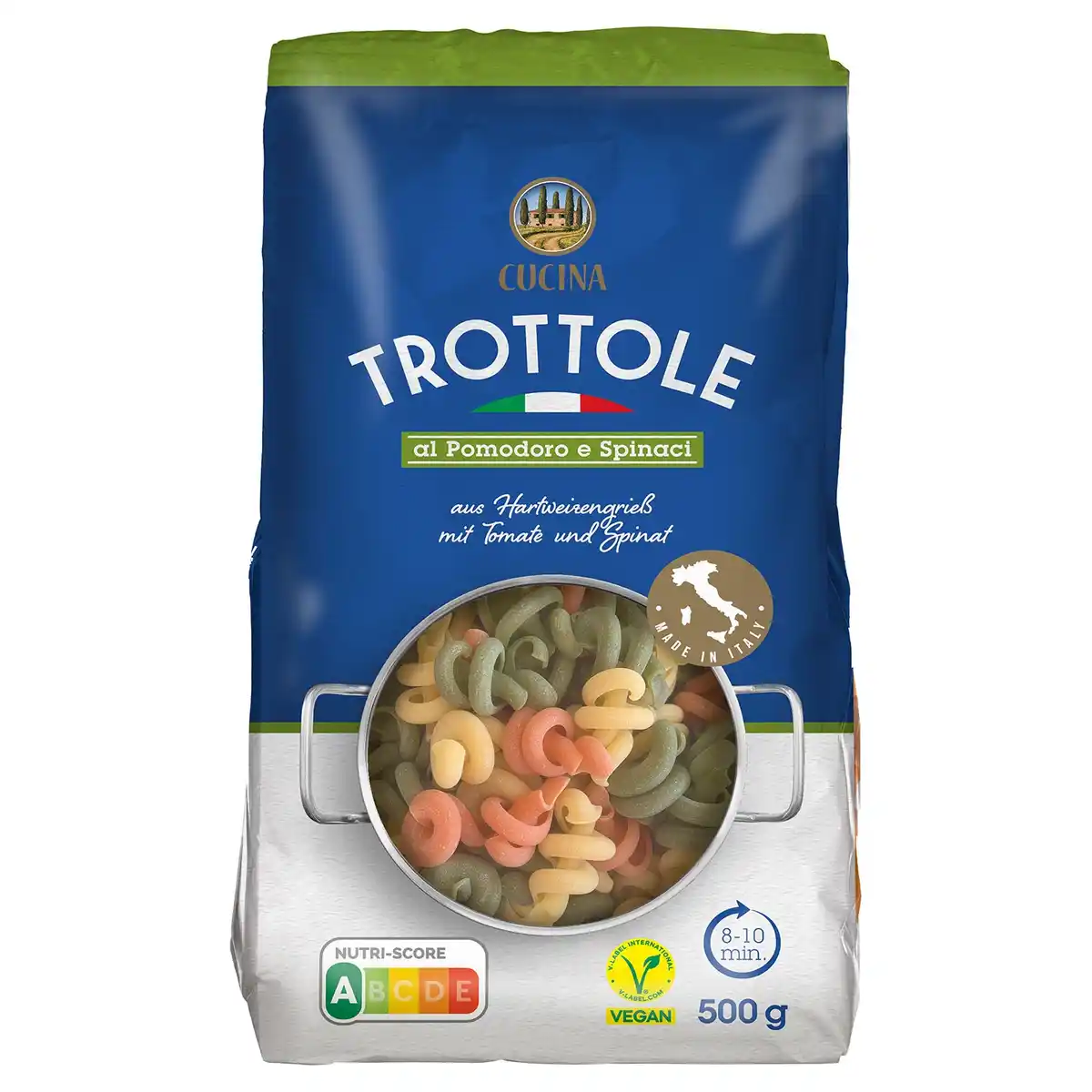 Bild 2 von CUCINA Italienische Pastaspezialitäten 500 g, Trottole 3-colori