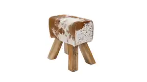 Sitz- & Fußhocker Echtleder Mango massiv lackiert - VENROS