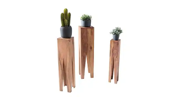 Bild 1 von Beistelltisch 3er-Set Akazie massiv lackiert - 25 x 25 cm - SOFIE