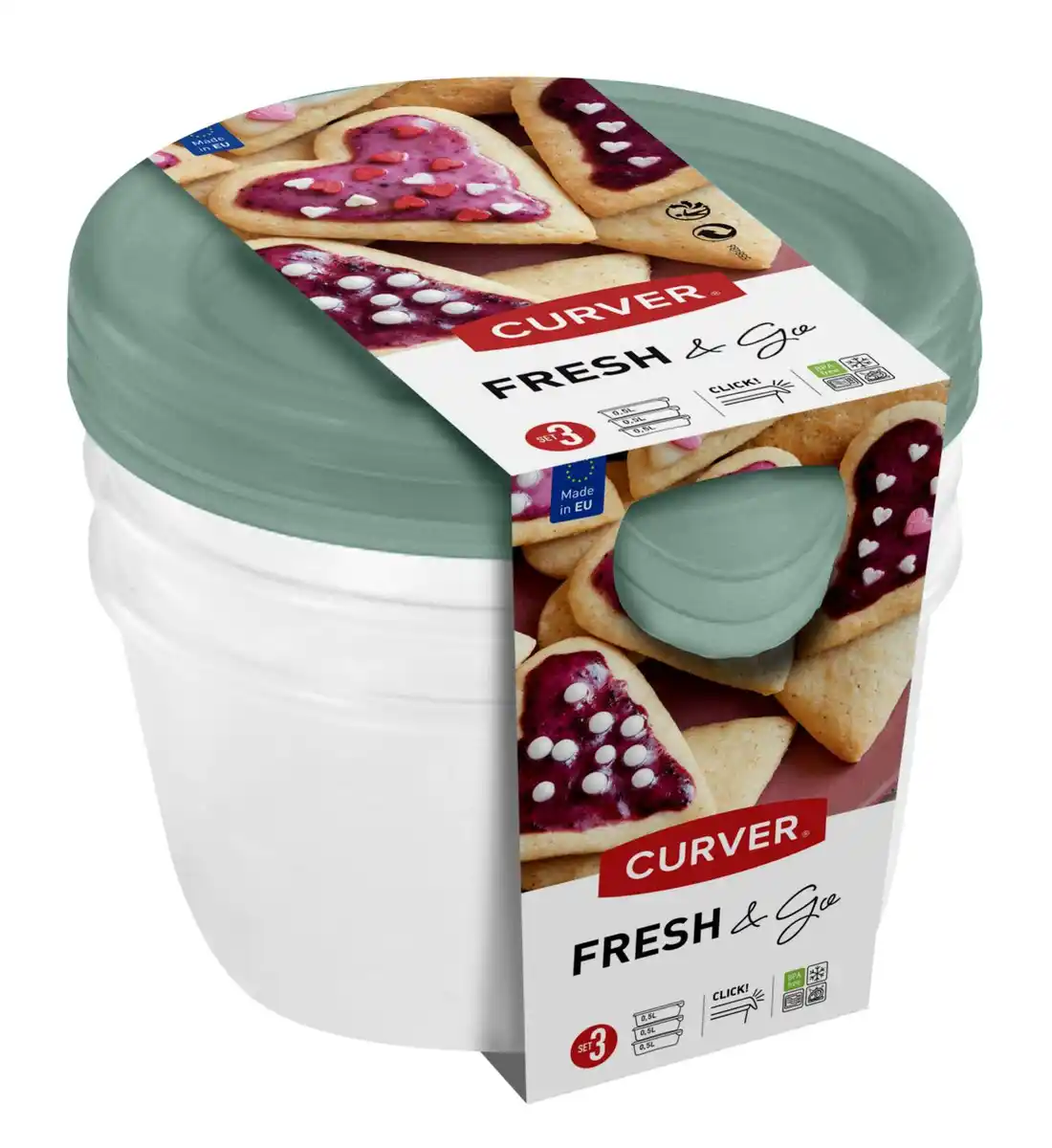 Bild 1 von CURVER Frischhaltedosen-Set »Fresh & Go« rund, 3-teilig