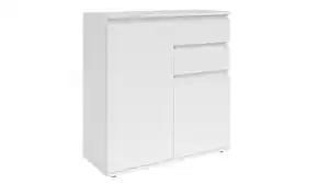 Kommode mit 2 Schubladen weiß 80 x 35 cm - 2-türig - BRESTA