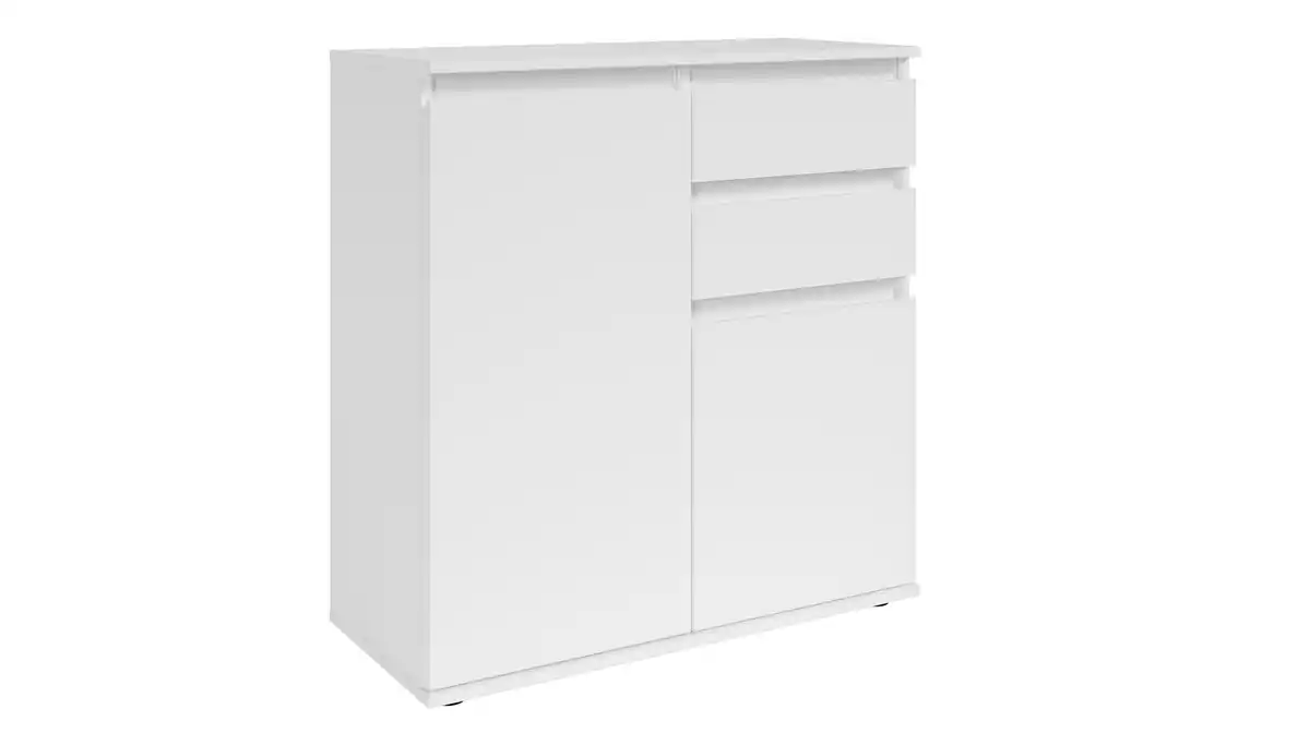 Bild 1 von Kommode mit 2 Schubladen weiß 80 x 35 cm - 2-türig - BRESTA