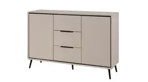 Sideboard mit 3 Schubladen beige schwarz 135 cm - ARONA