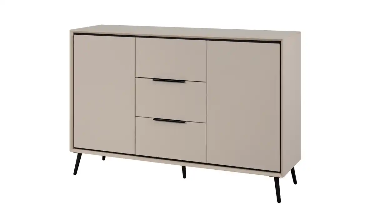 Bild 1 von Sideboard mit 3 Schubladen beige schwarz 135 cm - ARONA