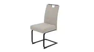 Schwingstuhl beige Freischwinger Microfaser Webstoff - WIEN