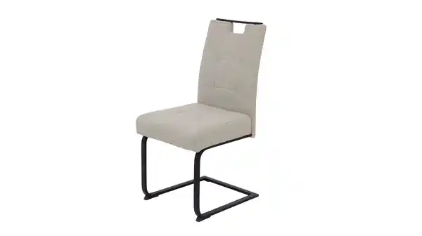 Bild 1 von Schwingstuhl beige Freischwinger Microfaser Webstoff - WIEN