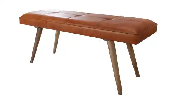 Bild 1 von Sitzbank 117 cm echtes Leder braun Mango massiv - ARIKA