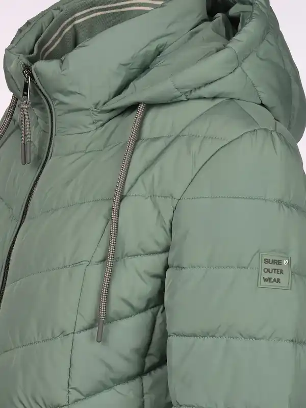 Bild 4 von Damen Steppjacke mit abnehmbarer Kapuze Salbei