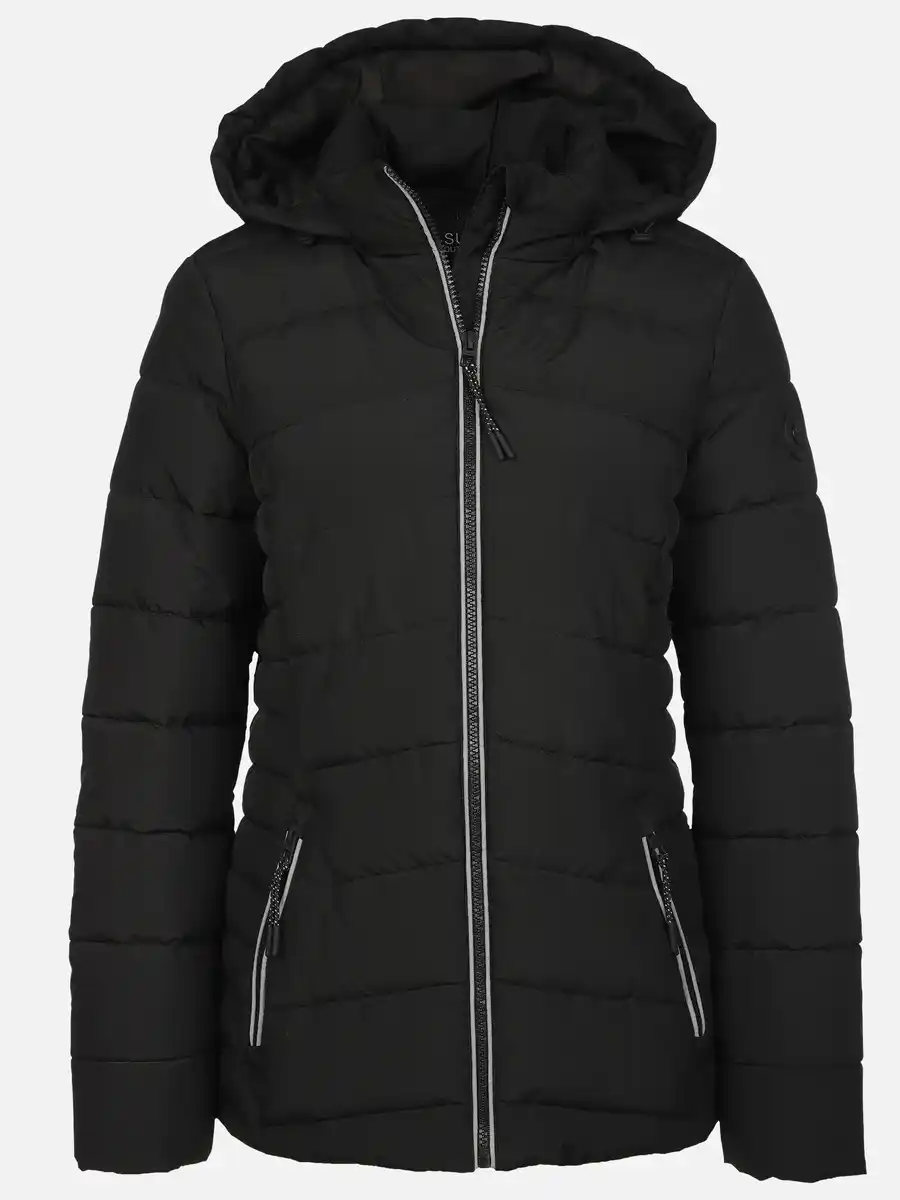 Bild 1 von Damen Steppjacke mit abnehmbarer Kapuze Schwarz