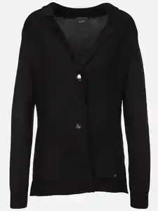 Damen Strick Blazer Schwarz