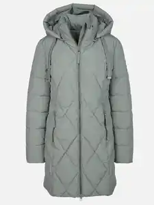 Damen Steppmantel mit Kaputze Türkis