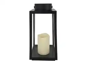 LED-Laterne mit 1 warmweißen LED-Kerze
