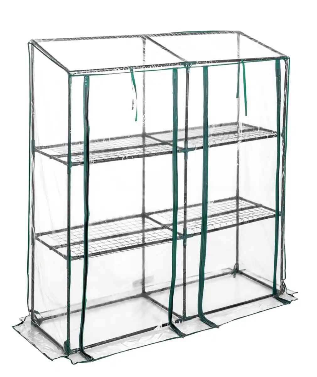 Bild 2 von Foliengewächshaus mit 3 Ablagen mit Tür zum Aufrollen