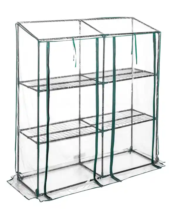 Bild 2 von Foliengewächshaus mit 3 Ablagen mit Tür zum Aufrollen