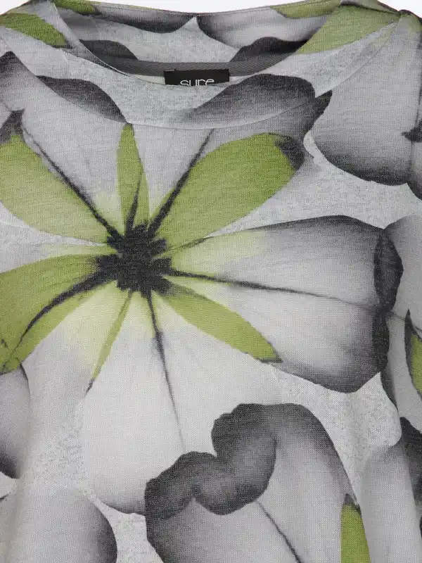 Bild 3 von Damen Flauschshirt mit Blumenprint Oliv