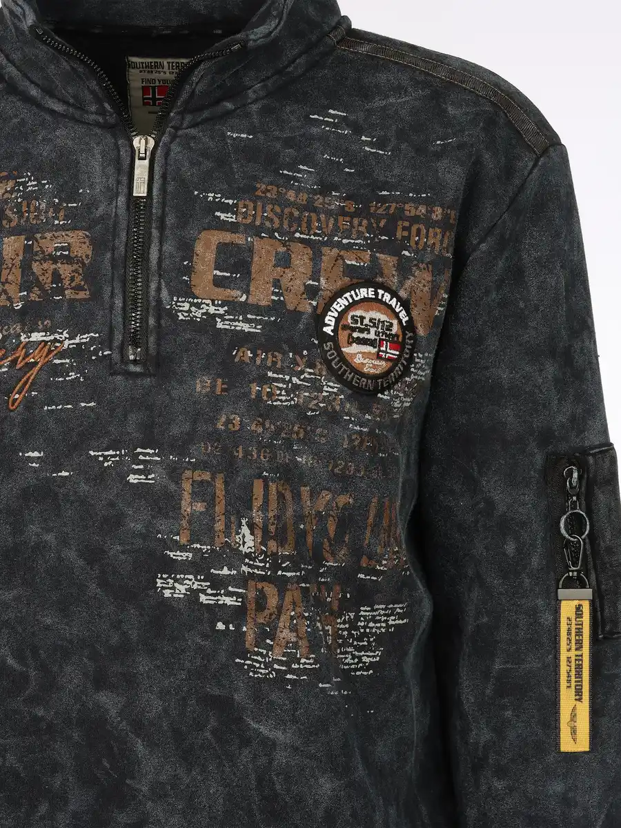 Bild 3 von Herren Sweattroyer mit Print Marine