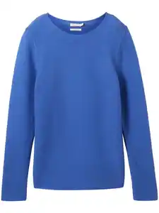 Damen Pullover in Ottoman Ripp Blau