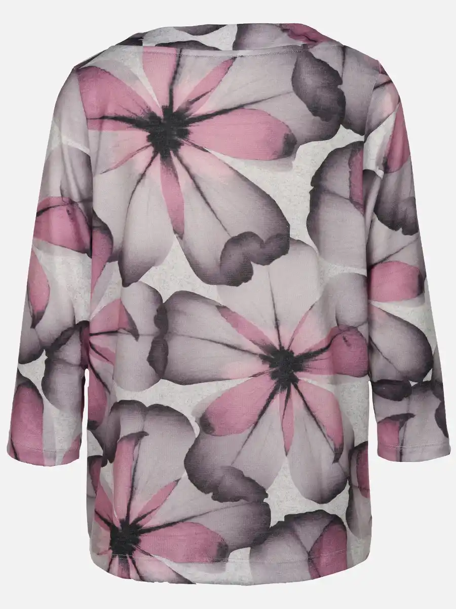 Bild 2 von Damen Flauschshirt mit Blumenprint Rot