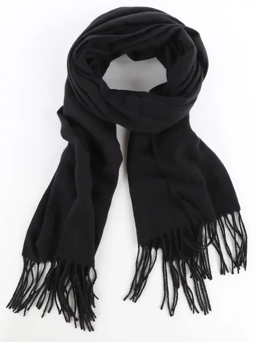 Bild 1 von Damen Schal mit Fransen Schwarz