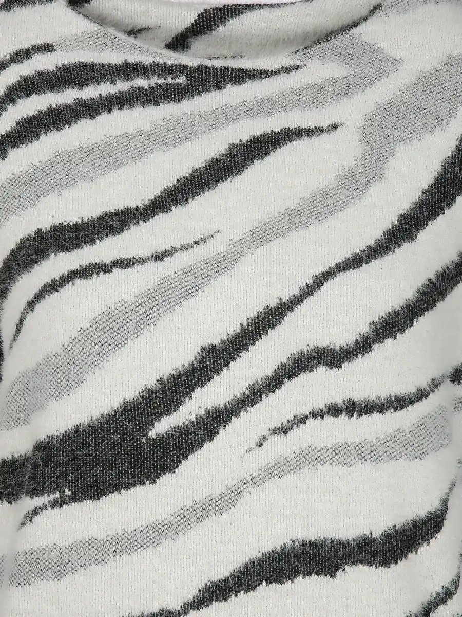 Bild 3 von Damen Strickpullover mit Muster Weiß