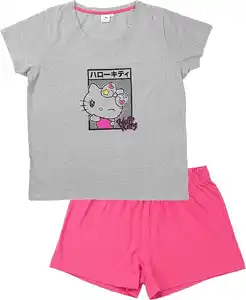 Hello Kitty Damen Nachtwäsche Set – Baumwolle Pyjama XL