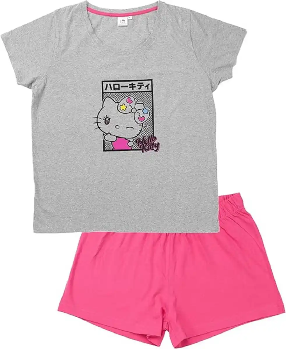 Bild 1 von Hello Kitty Damen Nachtwäsche Set – Baumwolle Pyjama XL