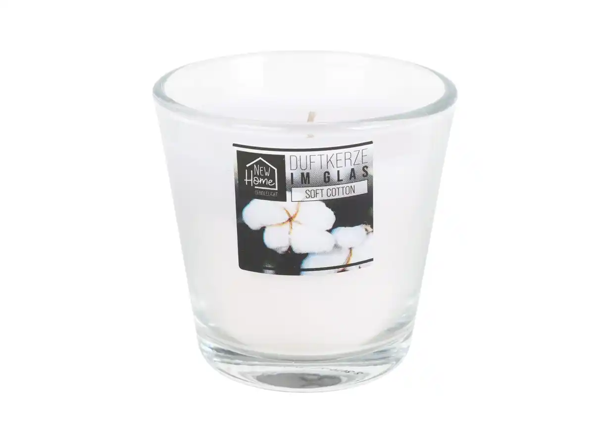 Bild 1 von Duftkerze im Glas 7,5x7,5cm 25 Stunden Brenndauer Soft Cotton