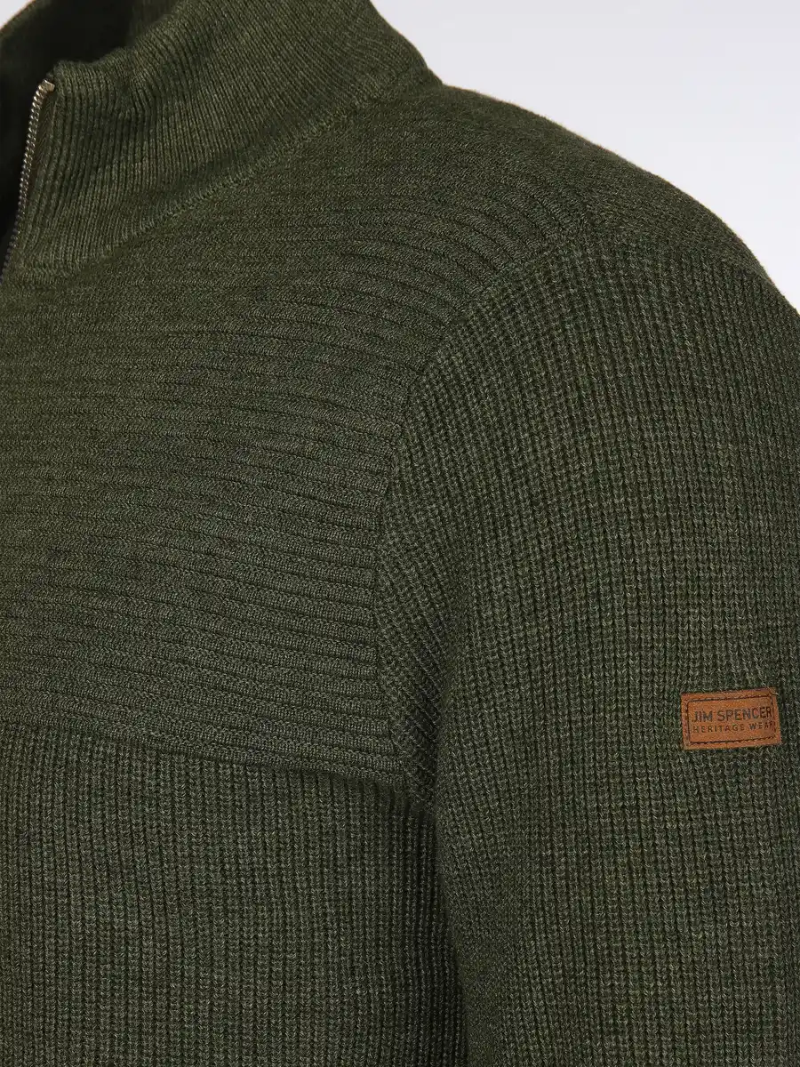 Bild 3 von Herren Strickcardigan mit Reißverschluss Oliv