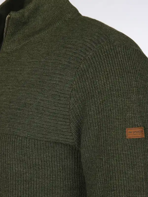 Bild 3 von Herren Strickcardigan mit Reißverschluss Oliv