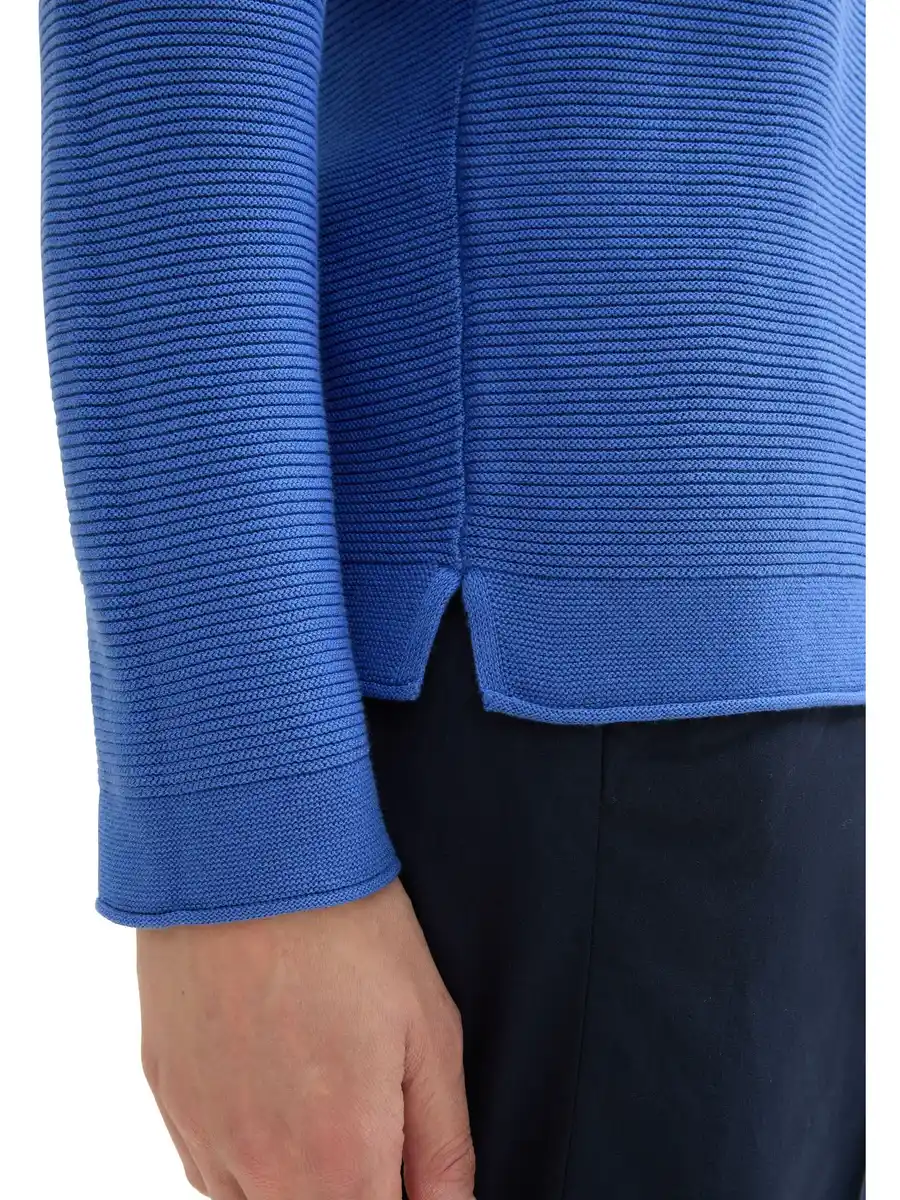 Bild 3 von Damen Pullover in Ottoman Ripp Blau