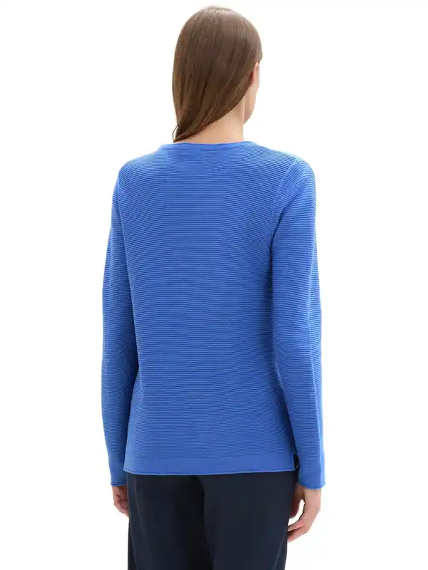 Bild 2 von Damen Pullover in Ottoman Ripp Blau