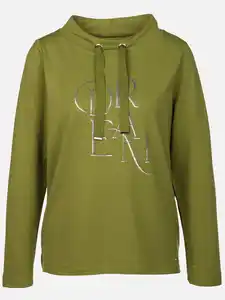 Damen Sweatshirt mit Applikation Grün