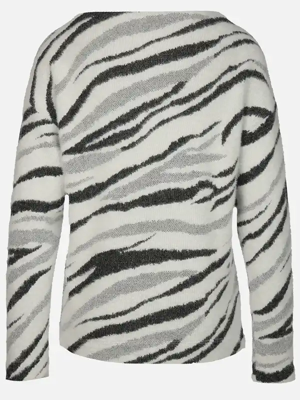 Bild 2 von Damen Strickpullover mit Muster Weiß