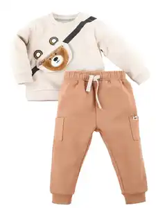 Baby Jungen Set,2tlg., best. aus Sweatshirt und Hose Beige