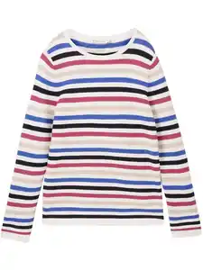 Damen Pullover in Ottoman Ripp Bunt