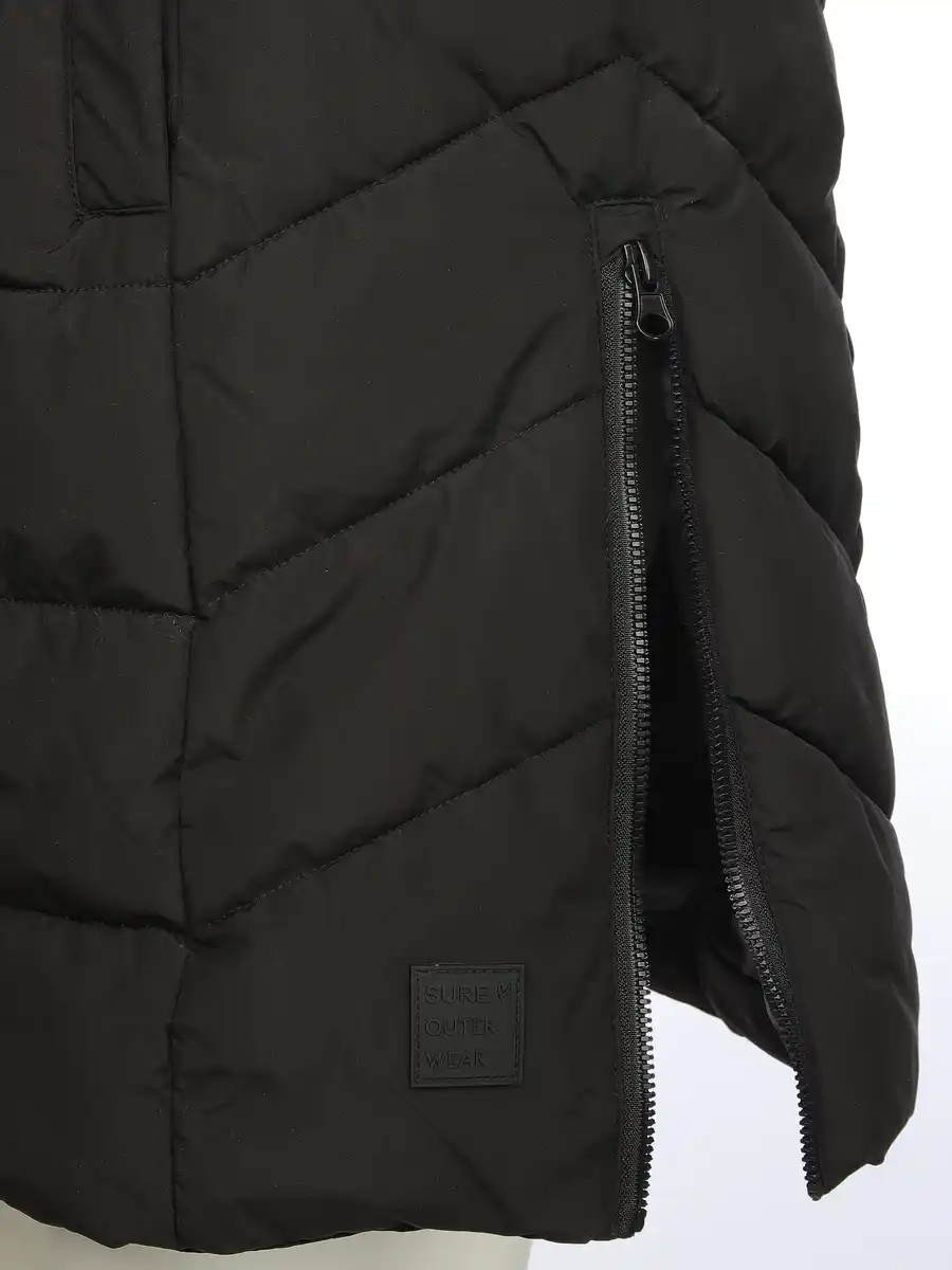 Bild 3 von Damen Steppweste in langer Form Schwarz