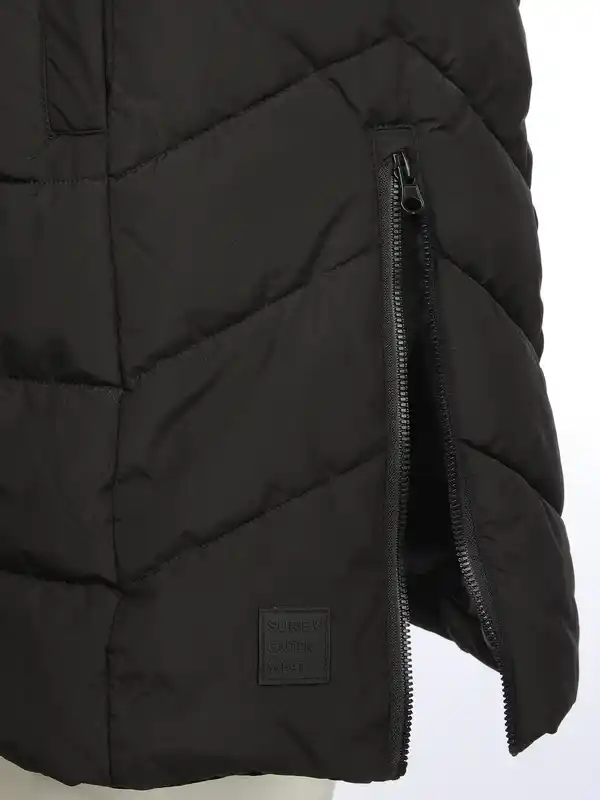 Bild 3 von Damen Steppweste in langer Form Schwarz