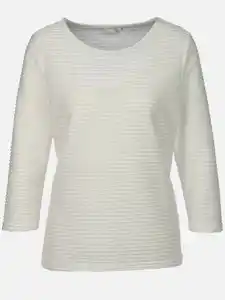 Damen Strukturshirt mit 3/4 Arm Weiß