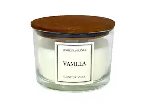 Holzdochtkerze im Glas mit Holzdeckel